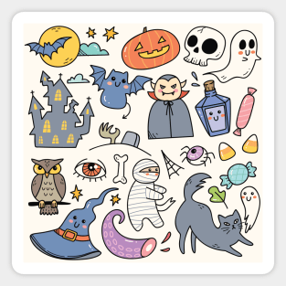 Adorable Halloween Doodles Magnet